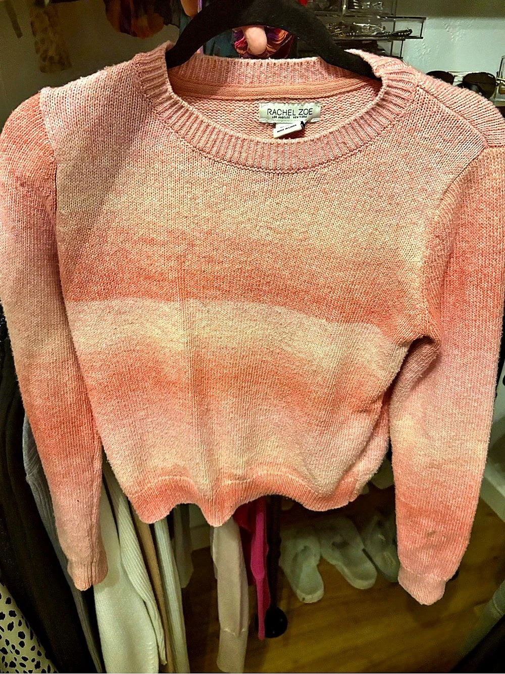 Rachel Zoe Color Block Sweater Pink & White Size XS Like New